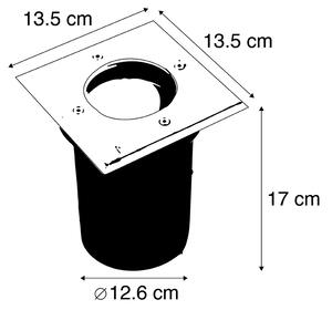 Modern őrölt spot acél 13,5 cm IP67 - Basic Square