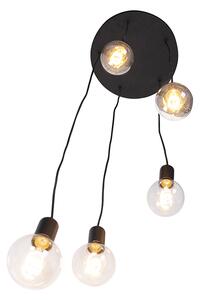 Modern függesztett lámpa fekete 35 cm 5-lámpa - Facil