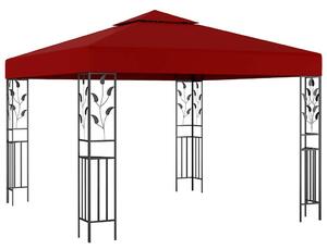 VidaXL Kerti Pavilon - Acélvázas - Bordó - 3x3 m