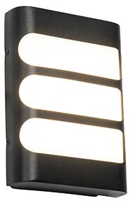 Kültéri fali lámpa fekete, LED-del világító / sötét érzékelővel - Gaev