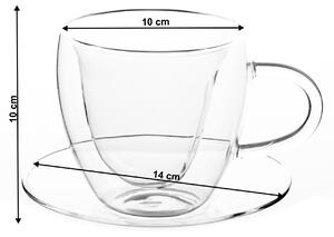 KONDELA Thermo pohár/csésze Heart csészealjakkal, 2db, szív alakú, 250 ml, HOTCOLDER TYP 29