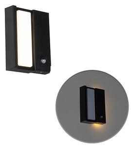 Modern kültéri fali lámpa fekete IP44 mozgásérzékelővel - Spiare