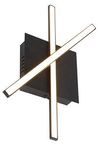 Modern mennyezeti lámpa fekete, háromlépcsős LED-rel - Cruz