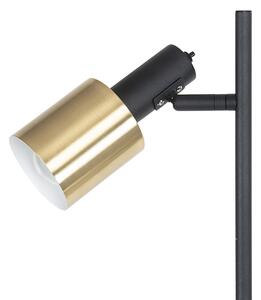 Design állólámpa fekete, arany 2-fényes - Stijn