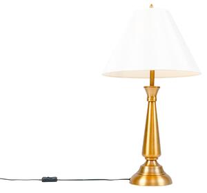 Klasszikus asztali lámpa bronz krém árnyalattal - Taula