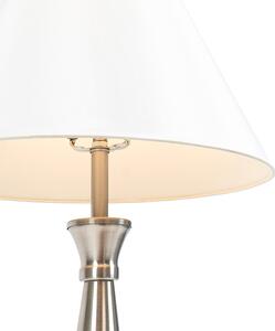 Klasszikus asztali lámpa acél krém árnyalattal - Taula