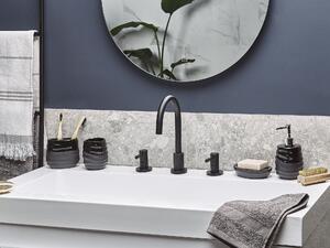 Fekete kerámia fürdőszobai kiegészítő négydarabos szettben CHANCO