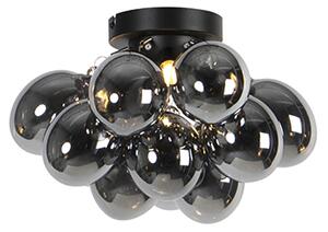 Design mennyezeti lámpa fekete füstüveggel, 3 lámpával - Uvas