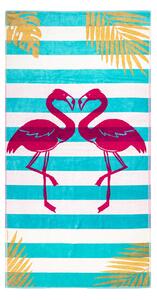 FLAMINGO GOLD Strandtörölköző türkiz 165x90cm