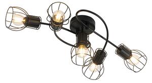 Modern mennyezeti lámpa fekete 59 cm 5-lámpa - Botu