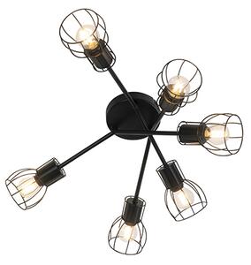 Modern mennyezeti lámpa fekete 65 cm-es 6 lámpával - Botu