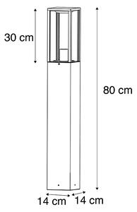 Ipari kültéri lámpa fekete 80 cm IP44 - Charlois