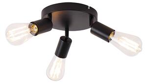 Modern mennyezeti lámpa fekete, 3 lámpa kerek - Facil