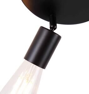 Modern mennyezeti lámpa fekete, 3 lámpa kerek - Facil