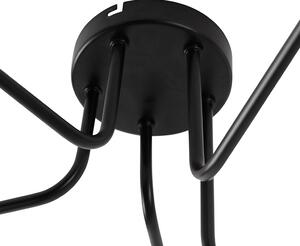 Design mennyezeti lámpa fekete 5-lámpás - Könnyű