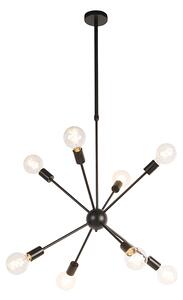 Design függőlámpa fekete, 8 lámpás - Sputnik