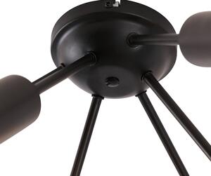 Design mennyezeti lámpa fekete, 30 cm-es 6 lámpával - Sputnik