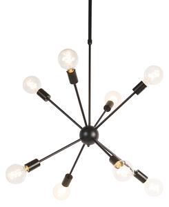 Design függőlámpa fekete, 8 lámpás - Sputnik