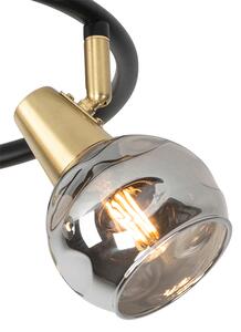 Mennyezeti lámpa fekete 44,5 cm füstüveggel, 3 lámpával - Vidro