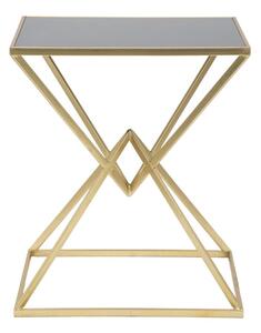 Fém és Üveg Dohányzóasztal, Piramid Arany / Fekete, H57xSz46xM68 cm