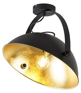 Ipari mennyezeti lámpa fekete állítható arannyal - Magnax