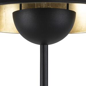Ipari állólámpa, fekete, arany, 160 cm - Magnax
