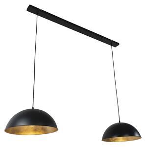 Ipari függesztett lámpa fekete, 2 lámpával - Magnax