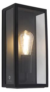Ipari kültéri fali lámpa fekete IP44 üveggel - Rotterdam