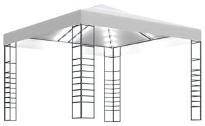 Kerti Pavilon - Fehér - 3x3m - LED Fényfüzérrel