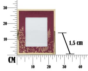Dekorációs Képkeret, MDF és Fém, Glam Small Bordeaux / Arany, 24 x 29 cm