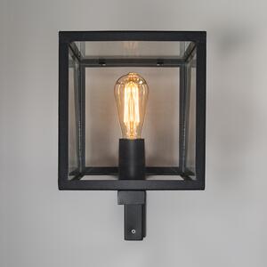 Ipari négyzet alakú kültéri fali lámpa fekete IP23 - Rotterdam