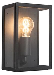Ipari kültéri fali lámpa fekete üveggel, IP44 - Rotterdam 2