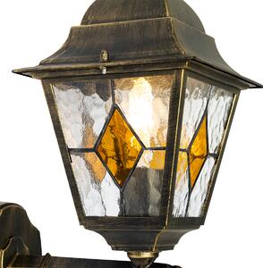 Vintage kültéri fali lámpa antik arany - Antigua Up