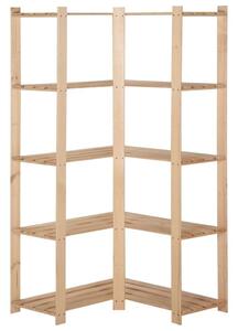 Fenyőfa Sarokpolc - 5 Polc - 82,5x82,5x170 cm