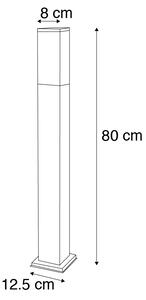 Modern kültéri lámpaoszlop sötétszürke opállal 80 cm IP44 - Malios