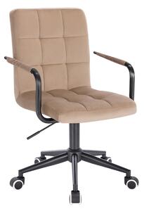 HR1015KP Latte modern velúr szék fekete lábbal