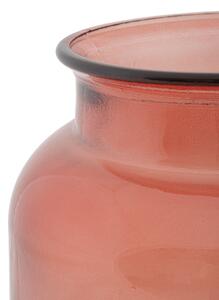 Dekorációs Váza, Újrahasznosított Üvegből, Flores Round Piros, Ø20xM25 cm