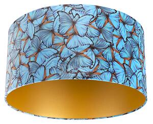 Velúr lámpaernyő pillangó design 50/50/25 arany belül