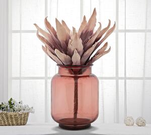 Dekorációs Váza, Újrahasznosított Üvegből, Flores Round Piros, Ø20xM25 cm