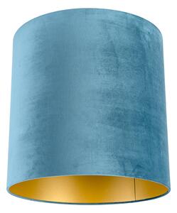 Velúr lámpaernyő kék 40/40/40 arany belsővel