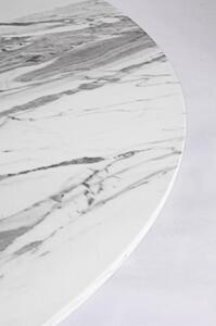 GEORGE kerek fehér márvány hatású étkezőasztal 110cm átmérő