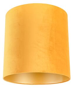 Velúr lámpaernyő sárga 40/40/40 arany belsővel