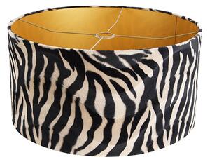 Velúr lámpaernyő zebra design 50/50/25 arany belül