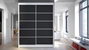 Tolóajtós szekrény IV (fehér + fekete) (világítás nélkül). 1059134