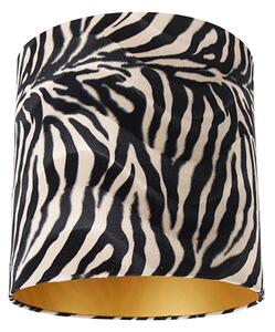 Velúr lámpaernyő zebra design 40/40/40 arany belül