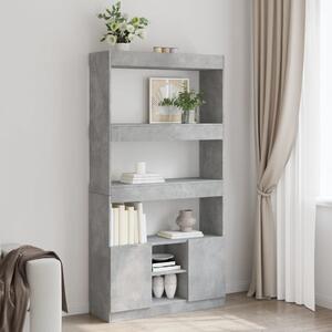Betonszürke szerelt fa magasszekrény 92 x 33 x 180 cm