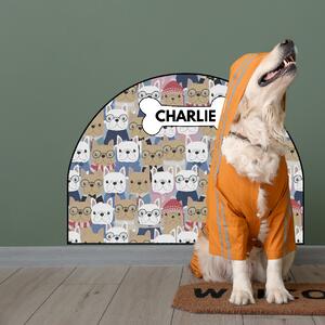 PIPPER. Védő textil falmatrica – Ív – Bulldogok Méret: 83x60cm, Indíték: névvel