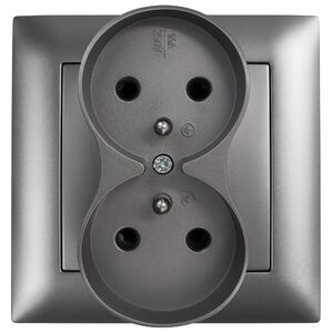Dupla aljzat földeléssel és kerettel OSTE JNH002-G Grey