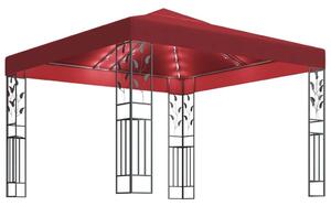 VidaXL Kerti Pavilon - Bordó - 3x3m - LED Fényfüzérrel