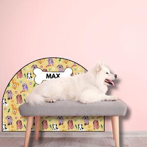 PIPPER. Védő textil falmatrica – Ív – Színes kutyák Méret: 83x60cm, Indíték: névvel